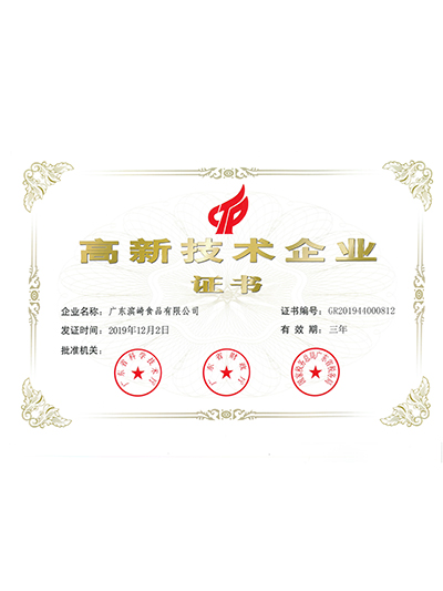 濱崎-高新技術(shù)企業(yè)證書